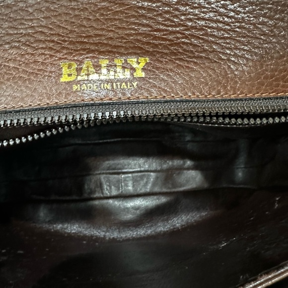 Bally Vintage Brown Leather Turn Lock Bag 1970s 1980s - Picture 11 of 12